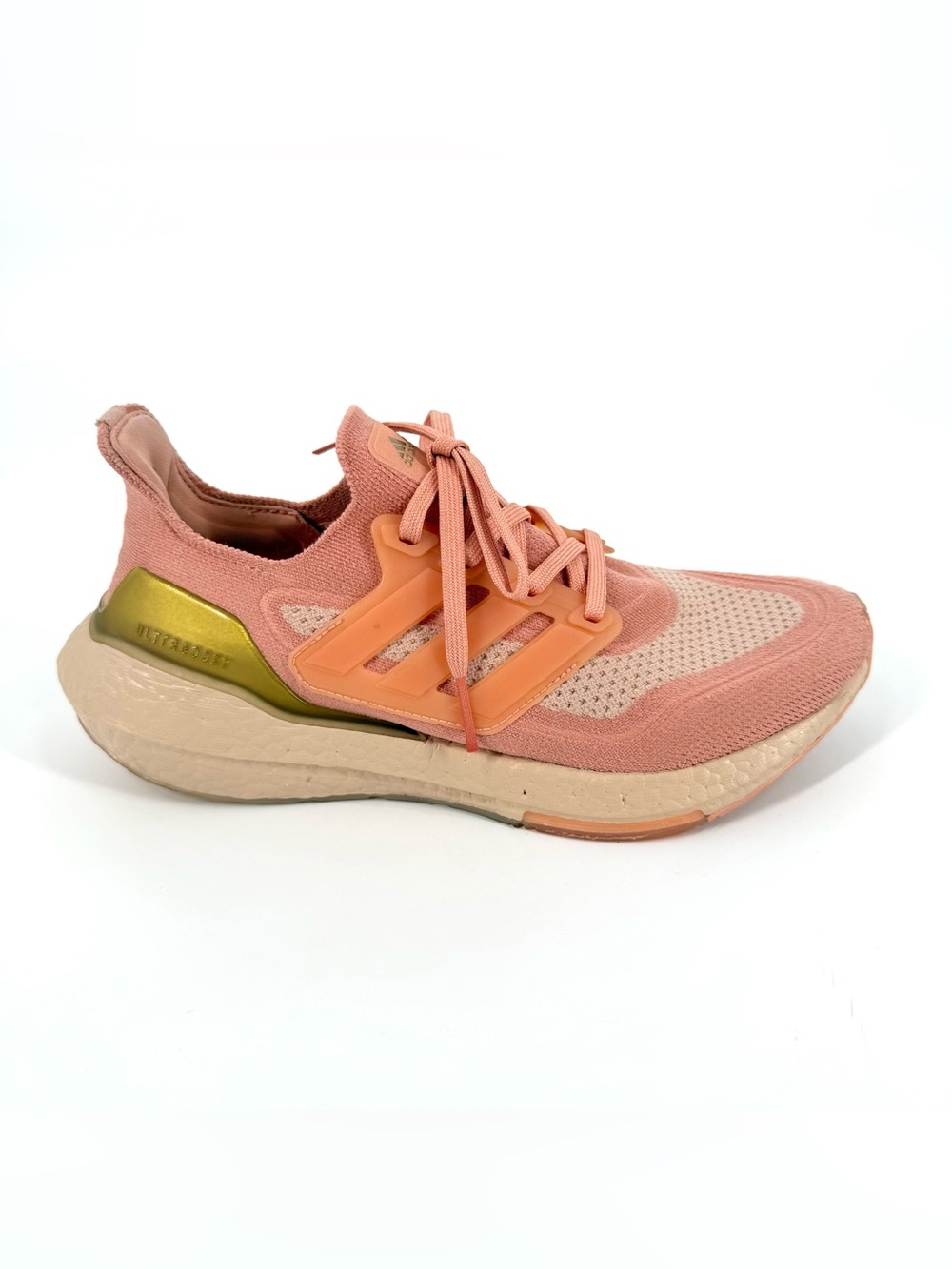 adidas Ultra Boost 21 Sneakers Womens Size 8 Ambient Blush Peach Athletic Shoes